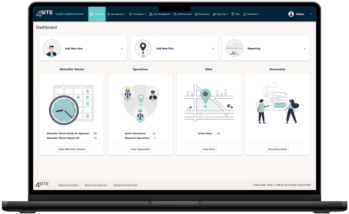 4Site Admin Dashboard