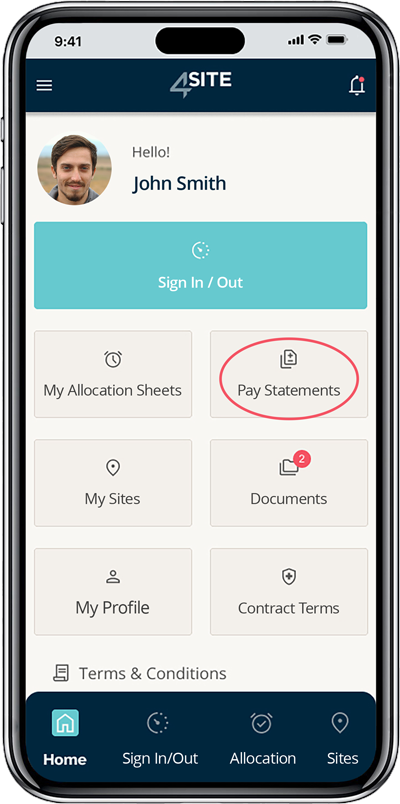 Hudson4site App Pay Statements Focus