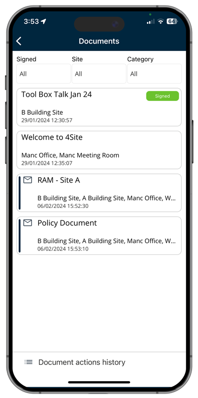 Hudson 4Site App Documents